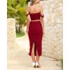 imagePRETTYGARDEN Women Sexy Two Piece Outfits Summer Off Shoulder Ruched Bodycon Mesh Cocktail Club Skirt Sets 2025Wine Red