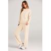 imagePRETTYGARDEN Womens 2 Piece Outfits 2025 Winter Long Sleeve Pullover Tops And Long Pants Lounge Sets TracksuitBeige