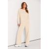 imagePRETTYGARDEN Womens 2 Piece Outfits 2025 Winter Long Sleeve Pullover Tops And Long Pants Lounge Sets TracksuitBeige