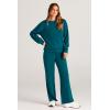 imagePRETTYGARDEN Womens 2 Piece Outfits 2025 Winter Long Sleeve Pullover Tops And Long Pants Lounge Sets TracksuitBlue Green