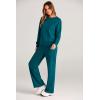 imagePRETTYGARDEN Womens 2 Piece Outfits 2025 Winter Long Sleeve Pullover Tops And Long Pants Lounge Sets TracksuitBlue Green