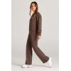 imagePRETTYGARDEN Womens 2 Piece Outfits 2025 Winter Long Sleeve Pullover Tops And Long Pants Lounge Sets TracksuitBrown