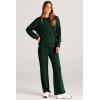 imagePRETTYGARDEN Womens 2 Piece Outfits 2025 Winter Long Sleeve Pullover Tops And Long Pants Lounge Sets TracksuitDark Green