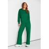 imagePRETTYGARDEN Womens 2 Piece Outfits 2025 Winter Long Sleeve Pullover Tops And Long Pants Lounge Sets TracksuitGreen