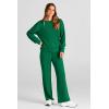 imagePRETTYGARDEN Womens 2 Piece Outfits 2025 Winter Long Sleeve Pullover Tops And Long Pants Lounge Sets TracksuitGreen