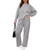 imagePRETTYGARDEN Womens 2 Piece Outfits 2025 Winter Long Sleeve Pullover Tops And Long Pants Lounge Sets TracksuitGrey