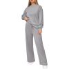 imagePRETTYGARDEN Womens 2 Piece Outfits 2025 Winter Long Sleeve Pullover Tops And Long Pants Lounge Sets TracksuitGrey
