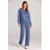 imagePRETTYGARDEN Womens 2 Piece Outfits 2025 Winter Long Sleeve Pullover Tops And Long Pants Lounge Sets TracksuitGrey Blue