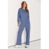 imagePRETTYGARDEN Womens 2 Piece Outfits 2025 Winter Long Sleeve Pullover Tops And Long Pants Lounge Sets TracksuitGrey Blue