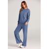 imagePRETTYGARDEN Womens 2 Piece Outfits 2025 Winter Long Sleeve Pullover Tops And Long Pants Lounge Sets TracksuitGrey Blue