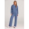 imagePRETTYGARDEN Womens 2 Piece Outfits 2025 Winter Long Sleeve Pullover Tops And Long Pants Lounge Sets TracksuitGrey Blue
