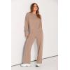 imagePRETTYGARDEN Womens 2 Piece Outfits 2025 Winter Long Sleeve Pullover Tops And Long Pants Lounge Sets TracksuitKhaki