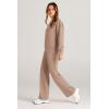 imagePRETTYGARDEN Womens 2 Piece Outfits 2025 Winter Long Sleeve Pullover Tops And Long Pants Lounge Sets TracksuitKhaki