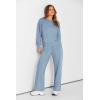 imagePRETTYGARDEN Womens 2 Piece Outfits 2025 Winter Long Sleeve Pullover Tops And Long Pants Lounge Sets TracksuitLight Blue