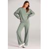 imagePRETTYGARDEN Womens 2 Piece Outfits 2025 Winter Long Sleeve Pullover Tops And Long Pants Lounge Sets TracksuitLight Green