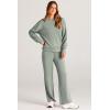 imagePRETTYGARDEN Womens 2 Piece Outfits 2025 Winter Long Sleeve Pullover Tops And Long Pants Lounge Sets TracksuitLight Green