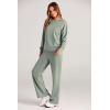 imagePRETTYGARDEN Womens 2 Piece Outfits 2025 Winter Long Sleeve Pullover Tops And Long Pants Lounge Sets TracksuitLight Green