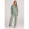 imagePRETTYGARDEN Womens 2 Piece Outfits 2025 Winter Long Sleeve Pullover Tops And Long Pants Lounge Sets TracksuitLight Green