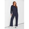 imagePRETTYGARDEN Womens 2 Piece Outfits 2025 Winter Long Sleeve Pullover Tops And Long Pants Lounge Sets TracksuitNavy