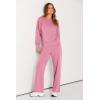 imagePRETTYGARDEN Womens 2 Piece Outfits 2025 Winter Long Sleeve Pullover Tops And Long Pants Lounge Sets TracksuitPink