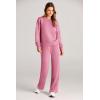 imagePRETTYGARDEN Womens 2 Piece Outfits 2025 Winter Long Sleeve Pullover Tops And Long Pants Lounge Sets TracksuitPink