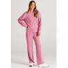 imagePRETTYGARDEN Womens 2 Piece Outfits 2025 Winter Long Sleeve Pullover Tops And Long Pants Lounge Sets TracksuitPink