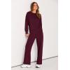 imagePRETTYGARDEN Womens 2 Piece Outfits 2025 Winter Long Sleeve Pullover Tops And Long Pants Lounge Sets TracksuitWine Red