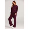 imagePRETTYGARDEN Womens 2 Piece Outfits 2025 Winter Long Sleeve Pullover Tops And Long Pants Lounge Sets TracksuitWine Red