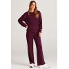 imagePRETTYGARDEN Womens 2 Piece Outfits 2025 Winter Long Sleeve Pullover Tops And Long Pants Lounge Sets TracksuitWine Red