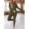 imagePRETTYGARDEN Womens 2 Piece Outfits Casual Long Sleeve Tunic Tops Legging Pants Matching Lounge Sets SweatsuitsArmy Green