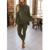 imagePRETTYGARDEN Womens 2 Piece Outfits Casual Long Sleeve Tunic Tops Legging Pants Matching Lounge Sets SweatsuitsArmy Green