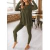 imagePRETTYGARDEN Womens 2 Piece Outfits Casual Long Sleeve Tunic Tops Legging Pants Matching Lounge Sets SweatsuitsArmy Green