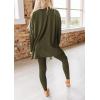 imagePRETTYGARDEN Womens 2 Piece Outfits Casual Long Sleeve Tunic Tops Legging Pants Matching Lounge Sets SweatsuitsArmy Green
