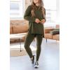 imagePRETTYGARDEN Womens 2 Piece Outfits Casual Long Sleeve Tunic Tops Legging Pants Matching Lounge Sets SweatsuitsArmy Green