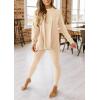 imagePRETTYGARDEN Womens 2 Piece Outfits Casual Long Sleeve Tunic Tops Legging Pants Matching Lounge Sets SweatsuitsBeige