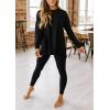 imagePRETTYGARDEN Womens 2 Piece Outfits Casual Long Sleeve Tunic Tops Legging Pants Matching Lounge Sets SweatsuitsBlack