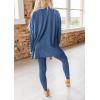 imagePRETTYGARDEN Womens 2 Piece Outfits Casual Long Sleeve Tunic Tops Legging Pants Matching Lounge Sets SweatsuitsBlue