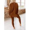 imagePRETTYGARDEN Womens 2 Piece Outfits Casual Long Sleeve Tunic Tops Legging Pants Matching Lounge Sets SweatsuitsCaramel