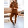 imagePRETTYGARDEN Womens 2 Piece Outfits Casual Long Sleeve Tunic Tops Legging Pants Matching Lounge Sets SweatsuitsCaramel