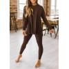 imagePRETTYGARDEN Womens 2 Piece Outfits Casual Long Sleeve Tunic Tops Legging Pants Matching Lounge Sets SweatsuitsCoffee