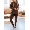 imagePRETTYGARDEN Womens 2 Piece Outfits Casual Long Sleeve Tunic Tops Legging Pants Matching Lounge Sets SweatsuitsCoffee