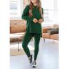 imagePRETTYGARDEN Womens 2 Piece Outfits Casual Long Sleeve Tunic Tops Legging Pants Matching Lounge Sets SweatsuitsDark Green
