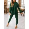 imagePRETTYGARDEN Womens 2 Piece Outfits Casual Long Sleeve Tunic Tops Legging Pants Matching Lounge Sets SweatsuitsDark Green