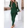 imagePRETTYGARDEN Womens 2 Piece Outfits Casual Long Sleeve Tunic Tops Legging Pants Matching Lounge Sets SweatsuitsDark Green