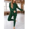 imagePRETTYGARDEN Womens 2 Piece Outfits Casual Long Sleeve Tunic Tops Legging Pants Matching Lounge Sets SweatsuitsDark Green