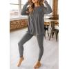 imagePRETTYGARDEN Womens 2 Piece Outfits Casual Long Sleeve Tunic Tops Legging Pants Matching Lounge Sets SweatsuitsDark Grey