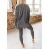 imagePRETTYGARDEN Womens 2 Piece Outfits Casual Long Sleeve Tunic Tops Legging Pants Matching Lounge Sets SweatsuitsDark Grey