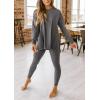 imagePRETTYGARDEN Womens 2 Piece Outfits Casual Long Sleeve Tunic Tops Legging Pants Matching Lounge Sets SweatsuitsDark Grey