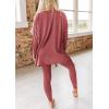 imagePRETTYGARDEN Womens 2 Piece Outfits Casual Long Sleeve Tunic Tops Legging Pants Matching Lounge Sets SweatsuitsDusty Pink