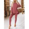 imagePRETTYGARDEN Womens 2 Piece Outfits Casual Long Sleeve Tunic Tops Legging Pants Matching Lounge Sets SweatsuitsDusty Pink